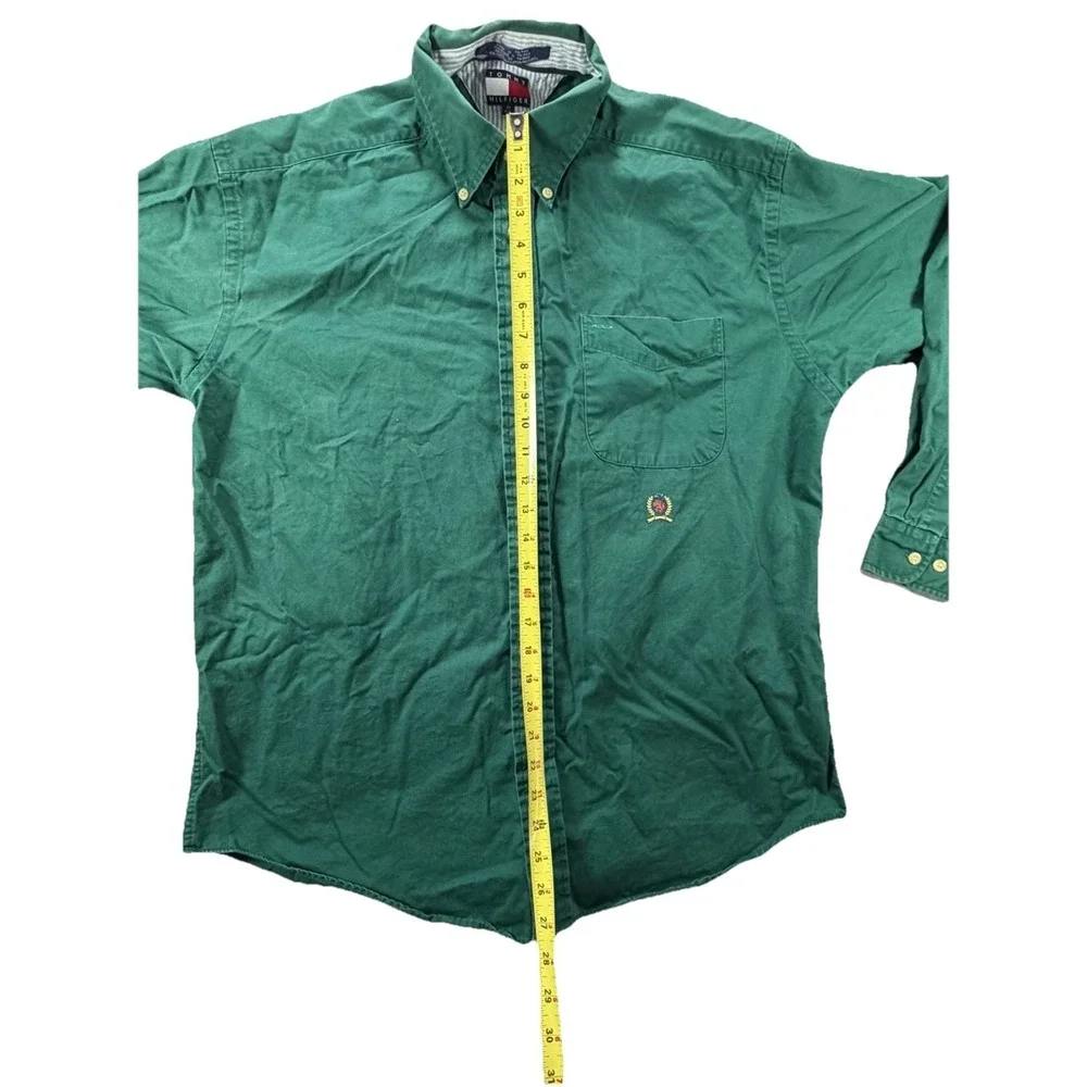 Tommy Hilfiger Shirt Men's Green Size M Long Sleeve Button Down Front Pocket - Picture 5 of 7
